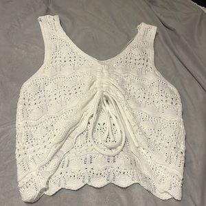 Knit crochet bathing suit cover up or top